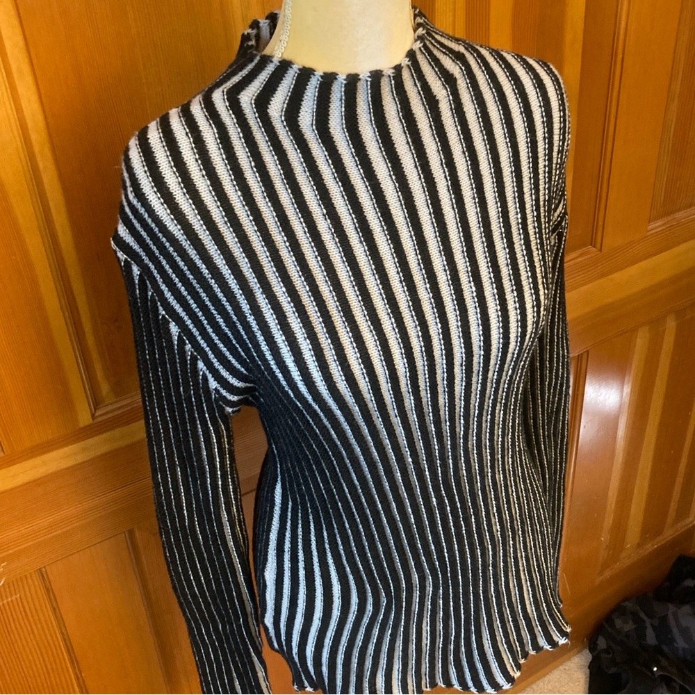 Slim Ribbed Stripe Sweater. - Picture 5 of 16
